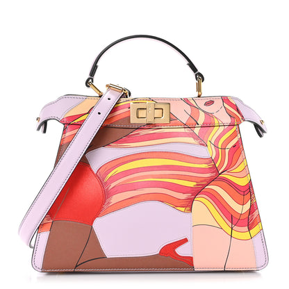 Fendi Vitello Seta Shiny Nappa Dancing Girls Inlay Small Peekaboo I SEE U Satchel Anemone Multicolor 1 of 11