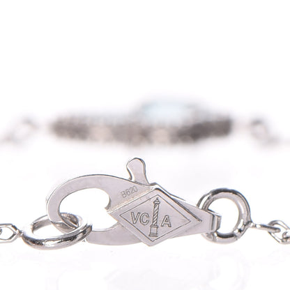 Van Cleef & Arpels 18K White Gold Turquoise Sweet Alhambra Butterfly Bracelet 3 of 6