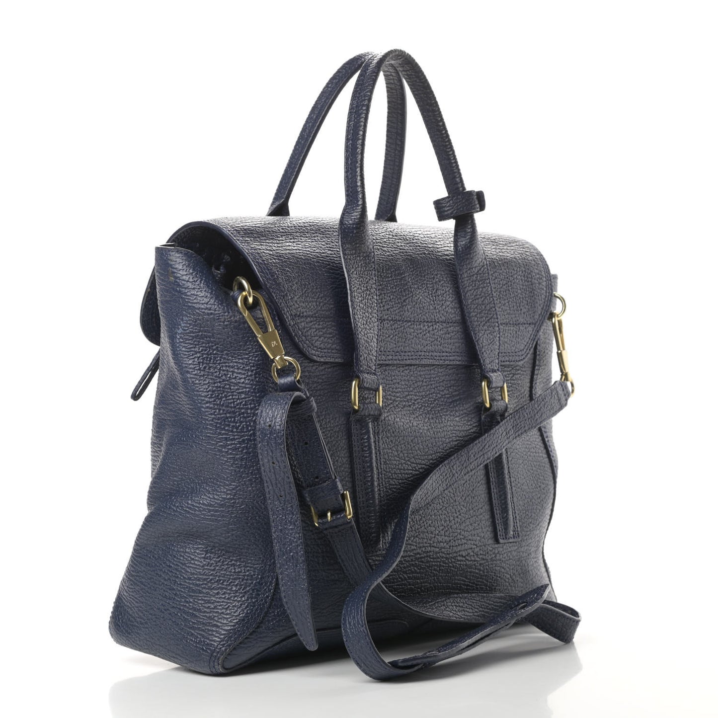 Textured Calfskin Large Pashli Satchel Ink