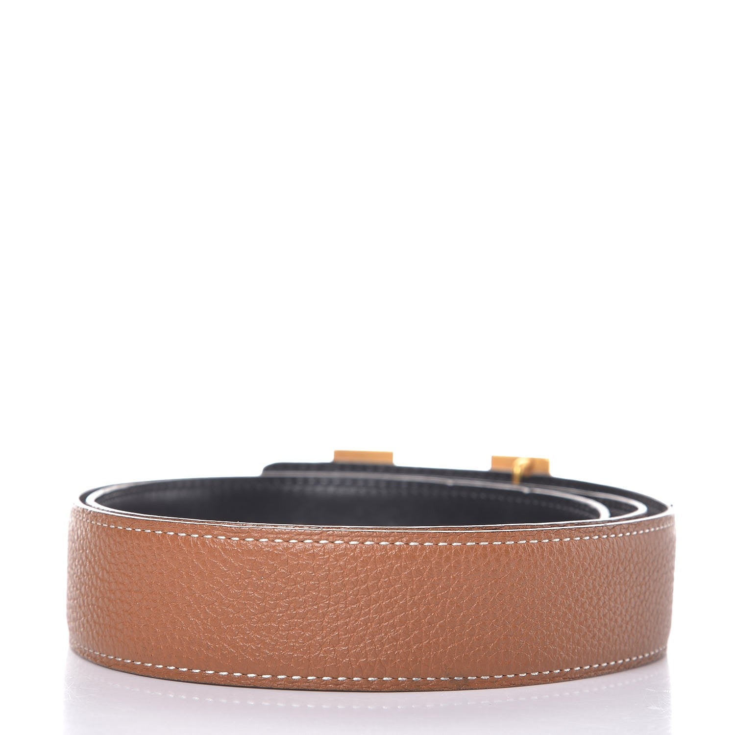 Hermes Box Togo 32mm H Belt 85 Black Gold 3 of 7