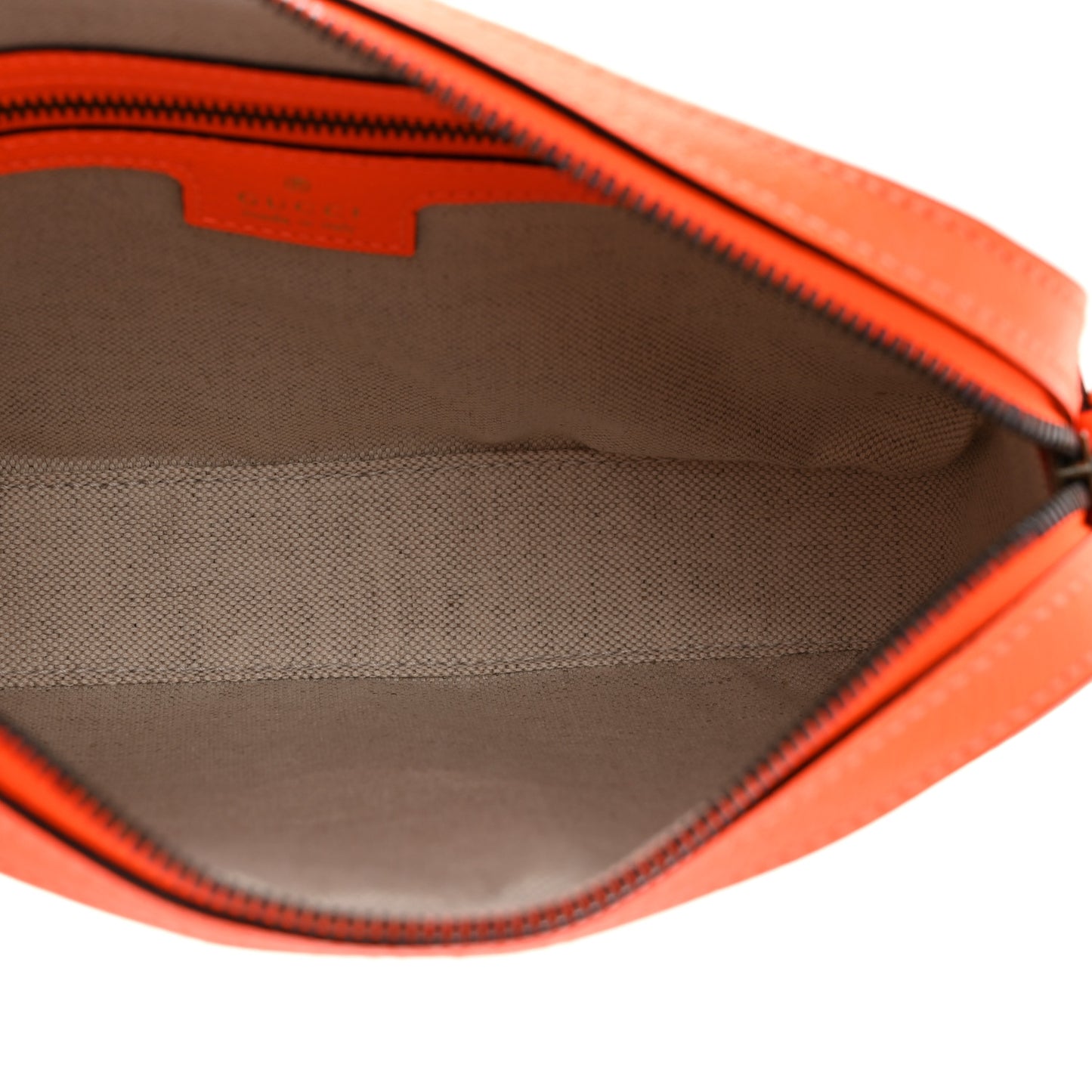 GG Supreme Monogram Textured Dollar Calfskin Web Ophidia Wristlet Shoulder Bag Beige Ebony Orange