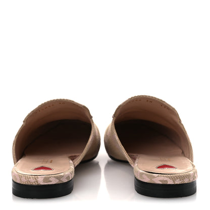 Gucci Monogram Macro GG Nappa Charlotte Womens Princetown Slippers 38 Beige Perfect Pink 6 of 13
