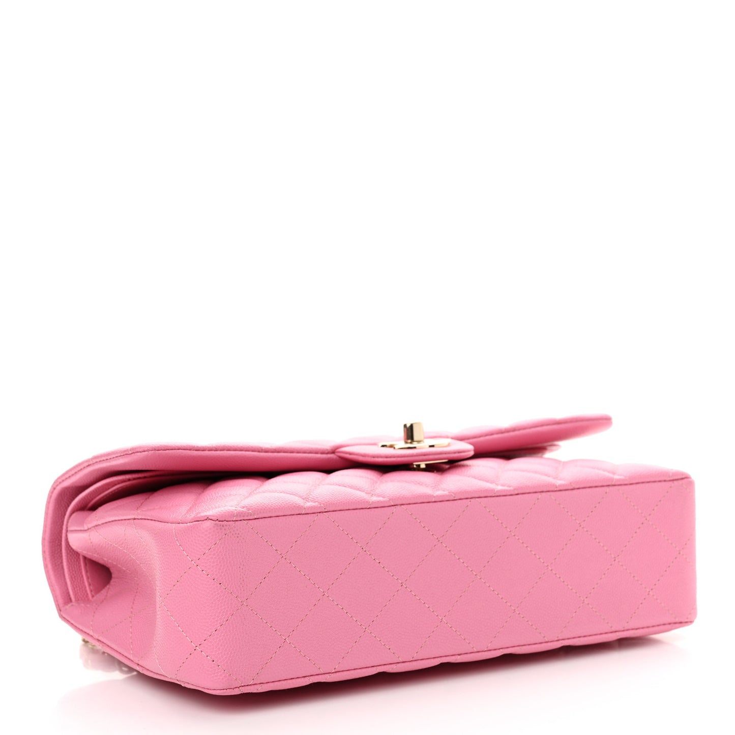 Caviar Quilted Medium Double Flap Pink