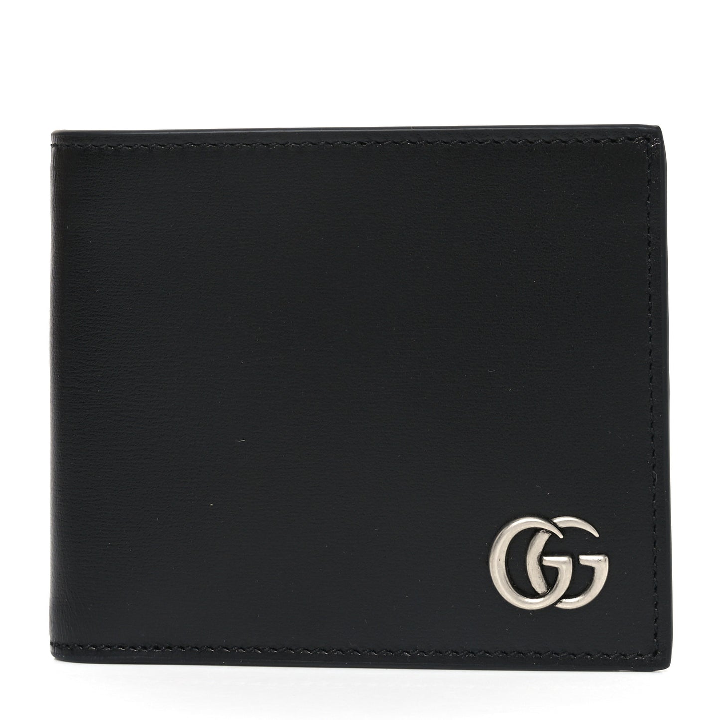 Smooth Calfskin GG Marmont Bi-Fold Wallet Black