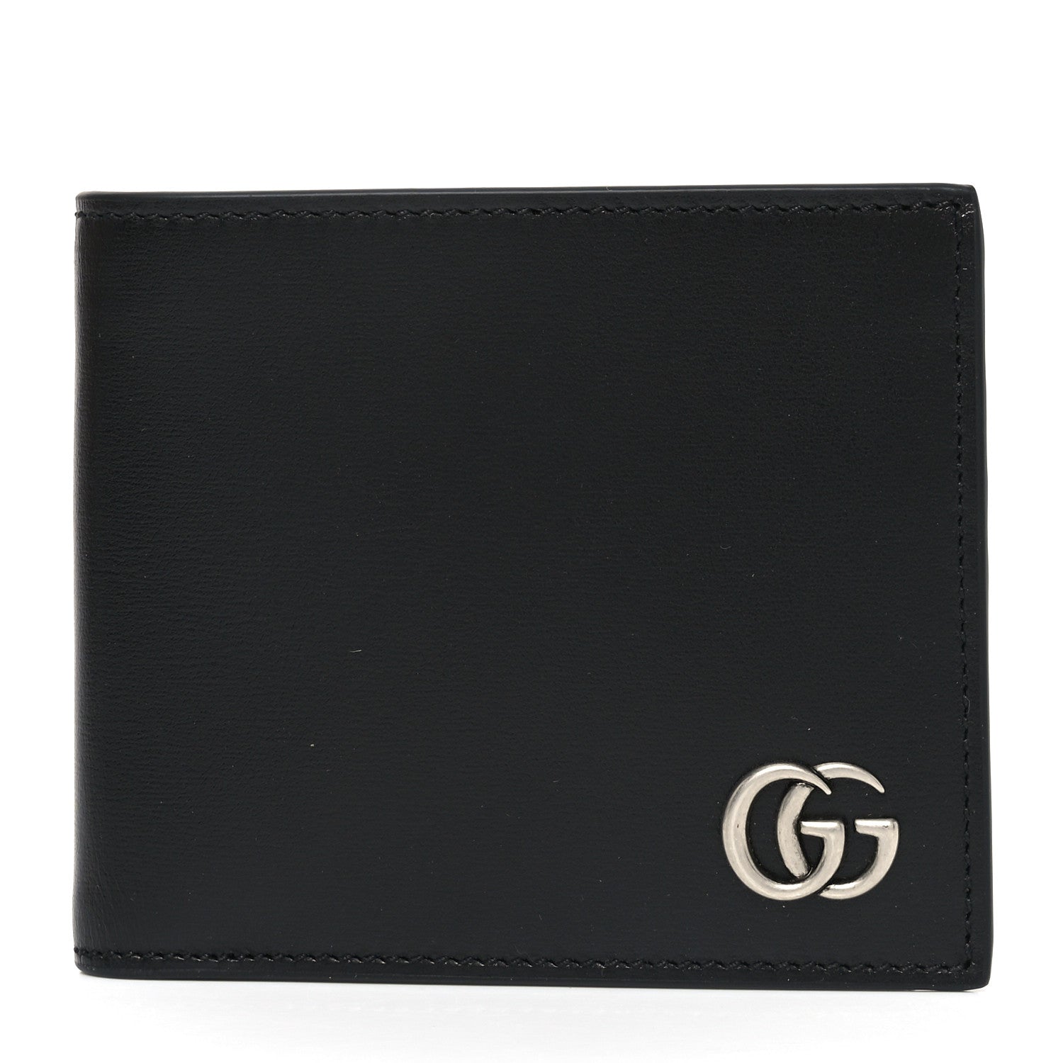 Gucci Smooth Calfskin GG Marmont Bi-Fold Wallet Black 1 of 8