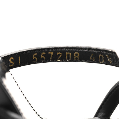 Saint Laurent Calfskin Cassandra Espadrille 105 Wedges 40.5 Black 6 of 9