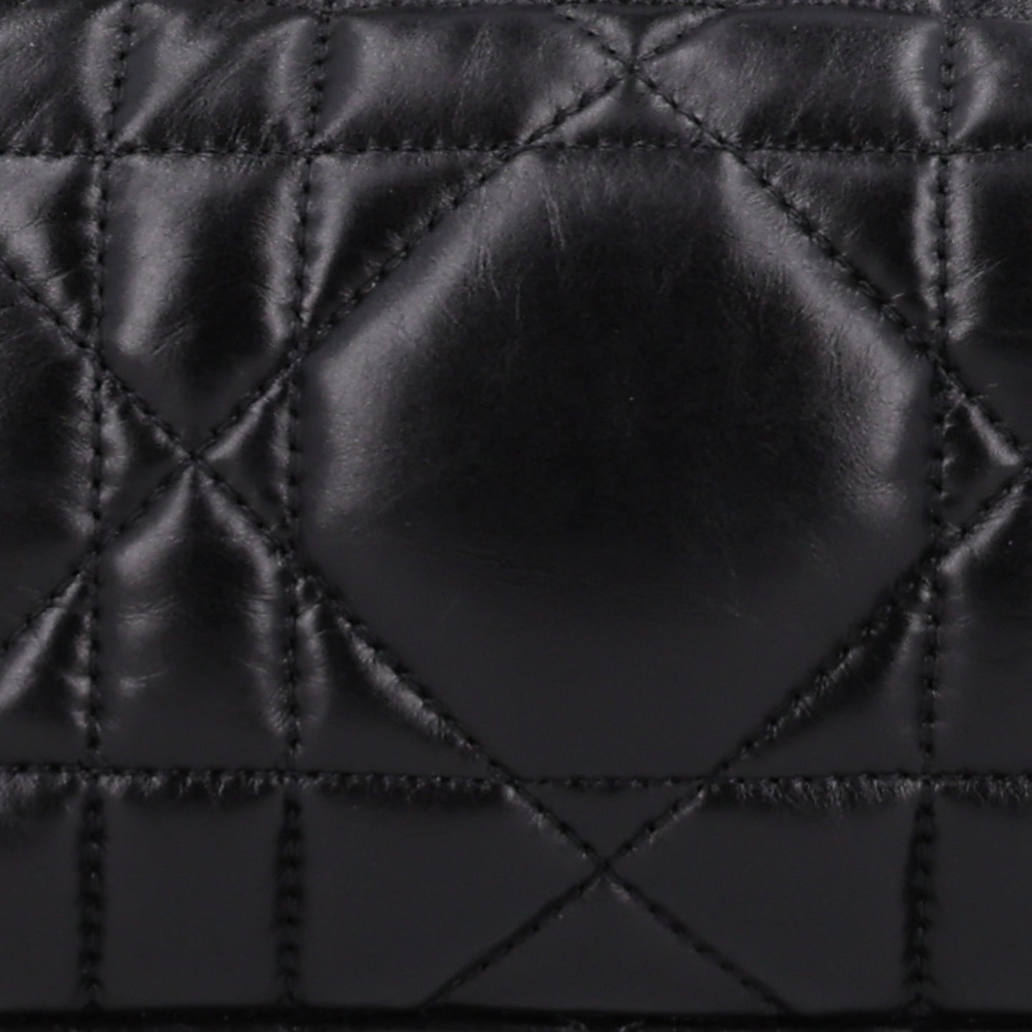 Calfskin Macrocannage Small Diortravel Nomad Pouch Black