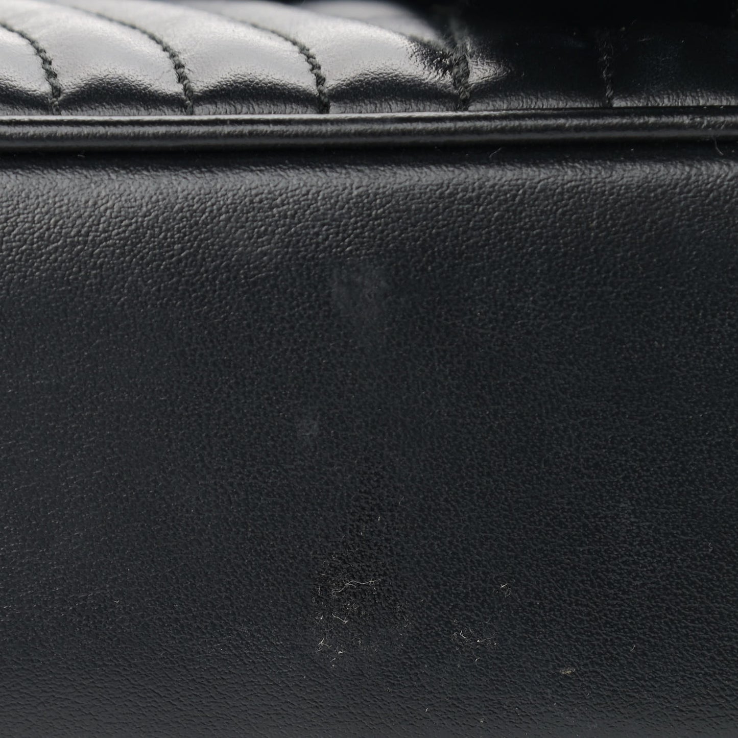 Soft Calfskin Impunture Diagramme Medium Chain Flap Shoulder Bag Black