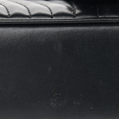 Prada Soft Calfskin Impunture Diagramme Medium Chain Flap Shoulder Bag Black 10 of 12