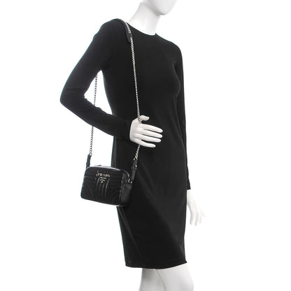 Prada Soft Calfskin Diagramme Crossbody Bag Black 2 of 7