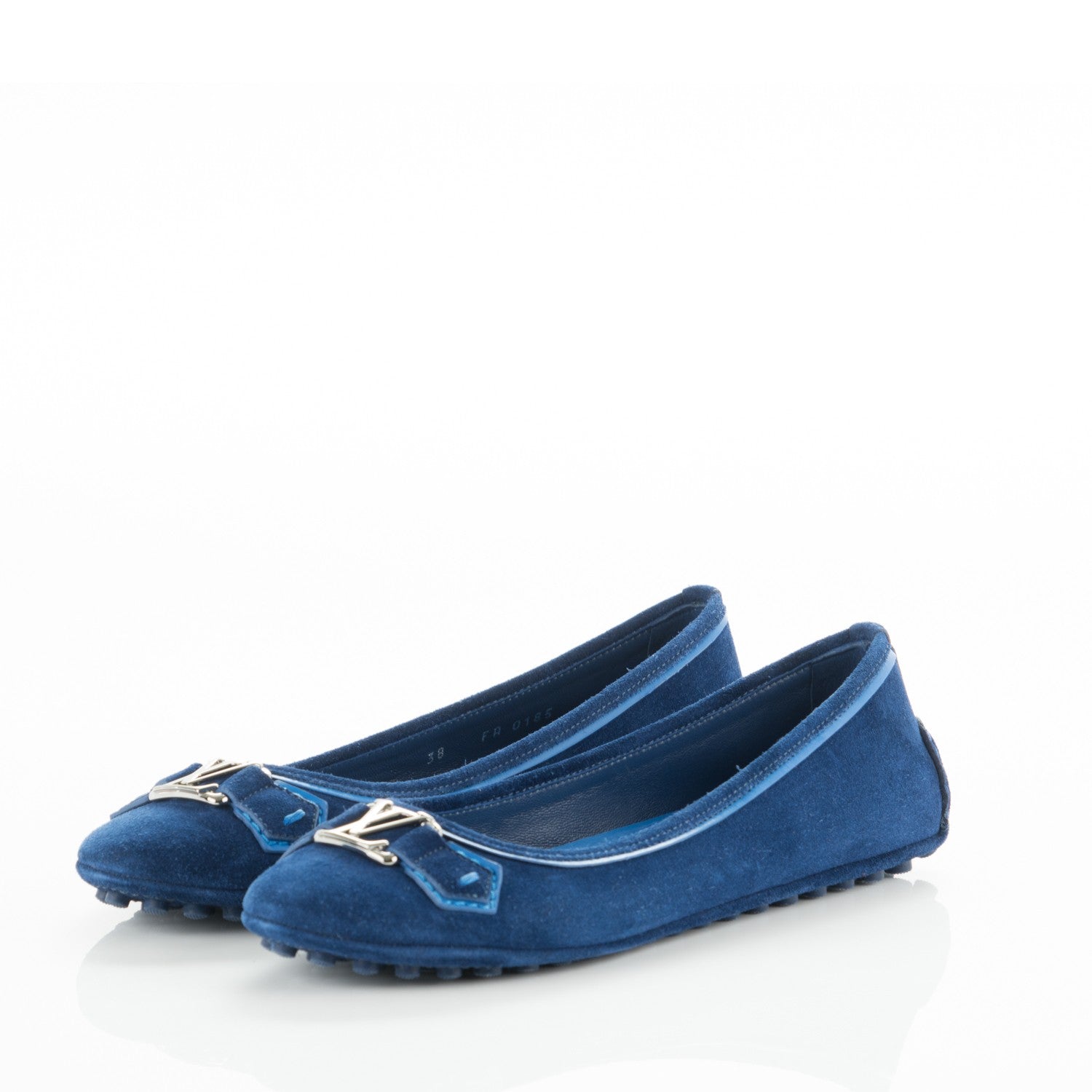 Louis Vuitton Suede Oxford Ballerina Flats 38 Blue Nuit 3 of 7
