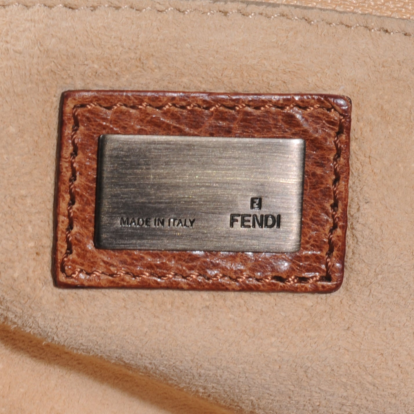 Goatskin Whipstitch Large Convertible Baguette Camel