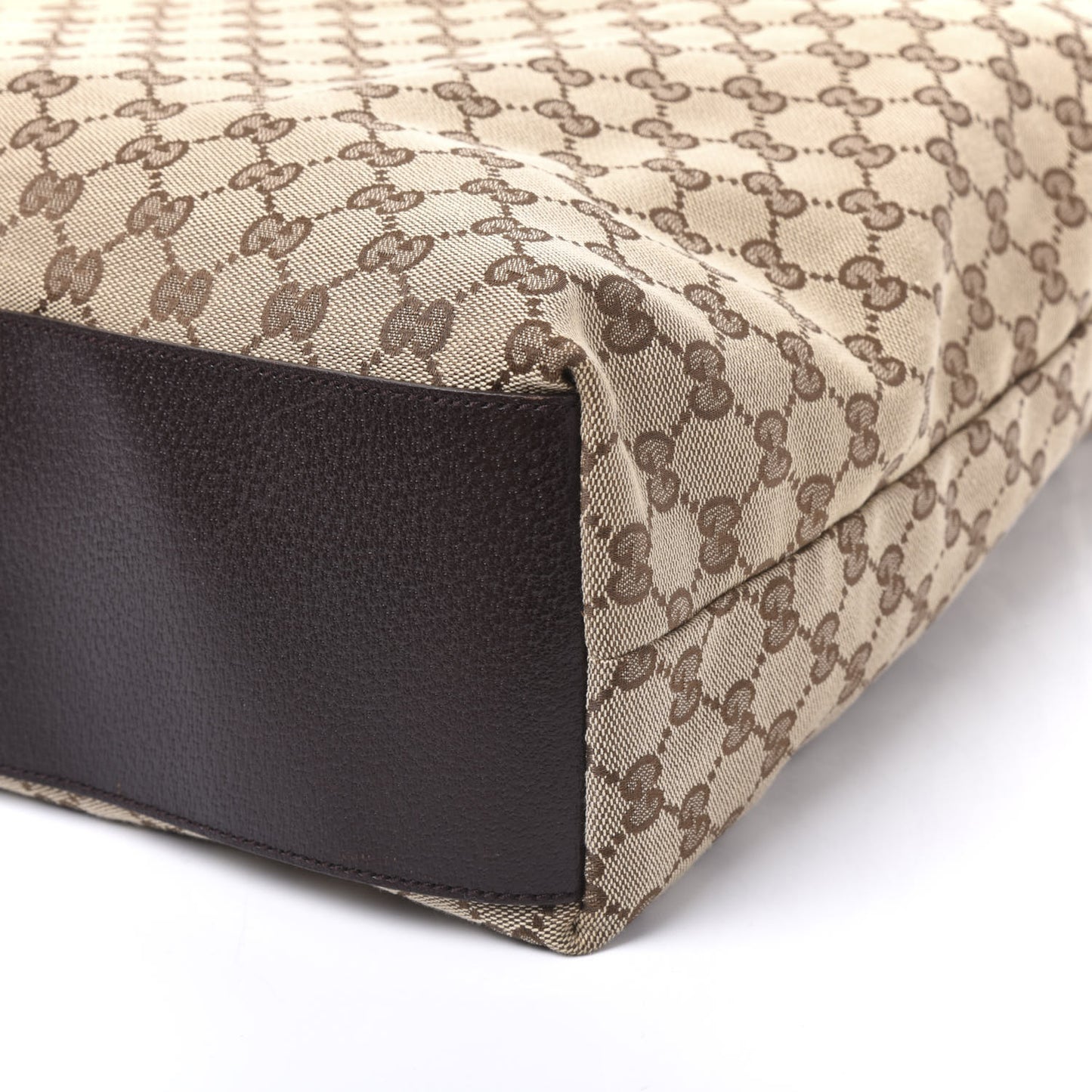 GG Monogram Large Web Handle Vertical Tote Dark Brown