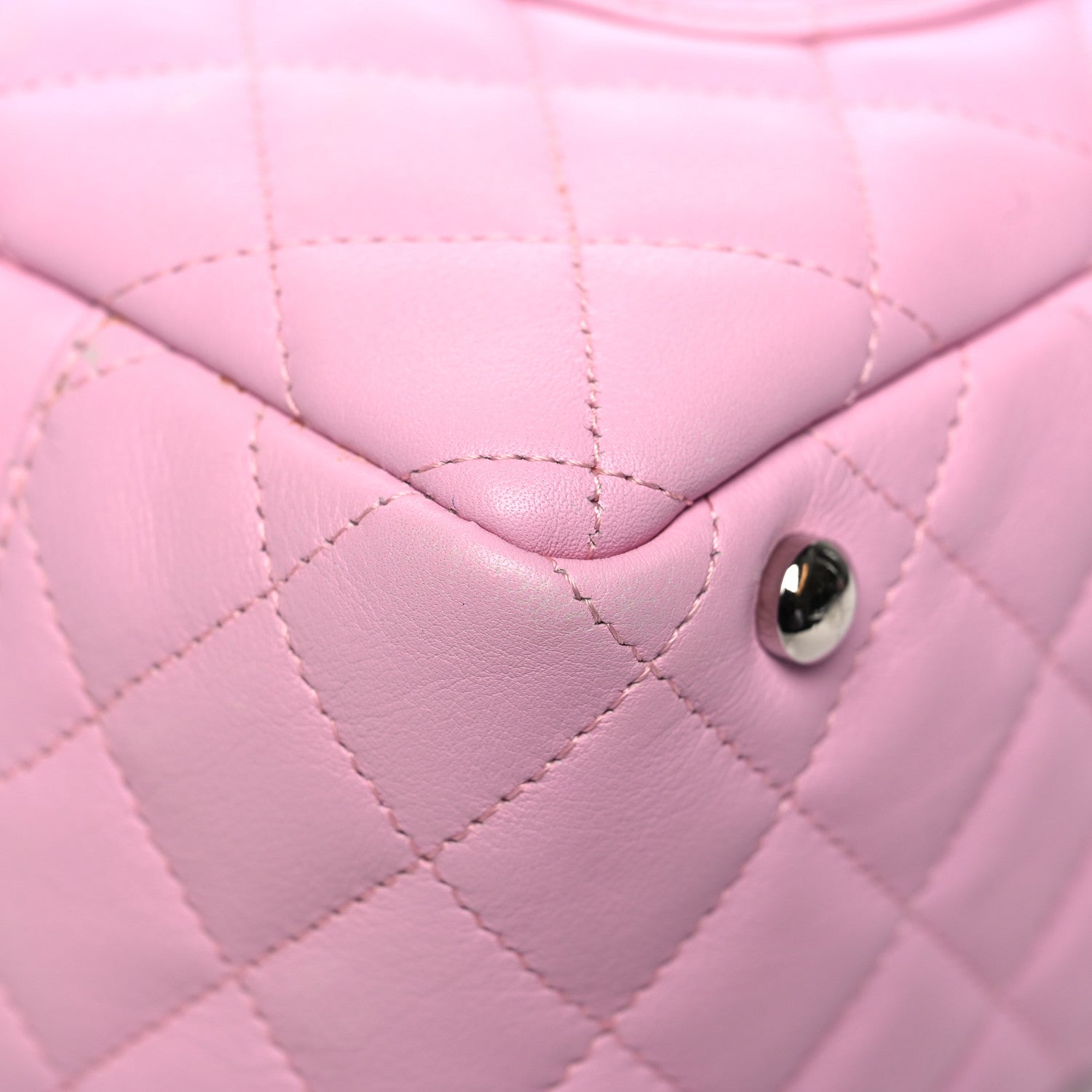 Chanel Calfskin Quilted Large Cambon Bowler Pink Black Pink Black 11 of 15