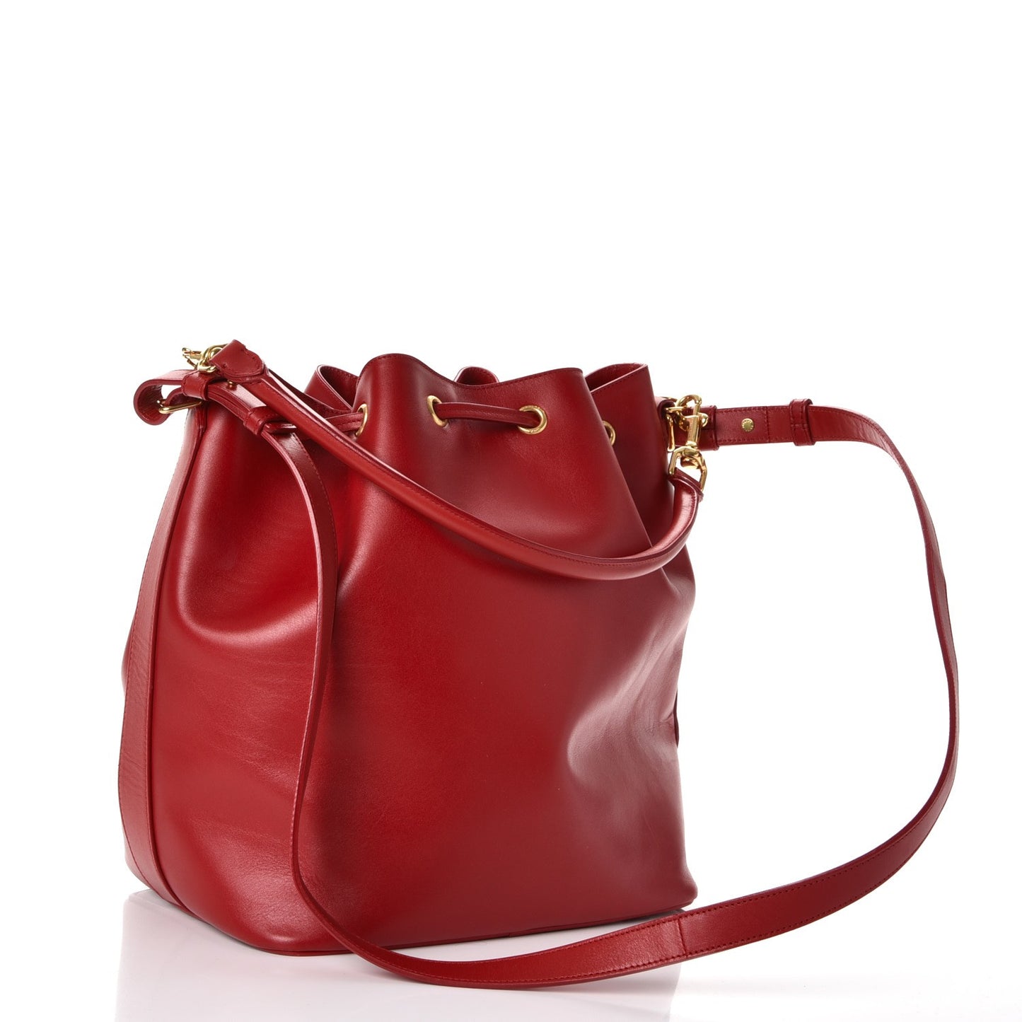Calfskin Medium Emmanuelle Bucket Bag Lipstick Red