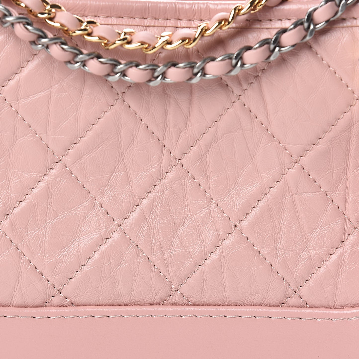 Aged Calfskin Quilted Small Gabrielle Hobo Pink