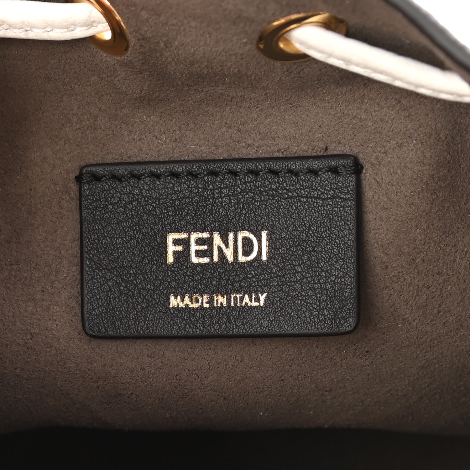 Fendi X FILA Vitello F is Fendi Mania Mini Mon Tresor Bucket Bag White 5 of 11