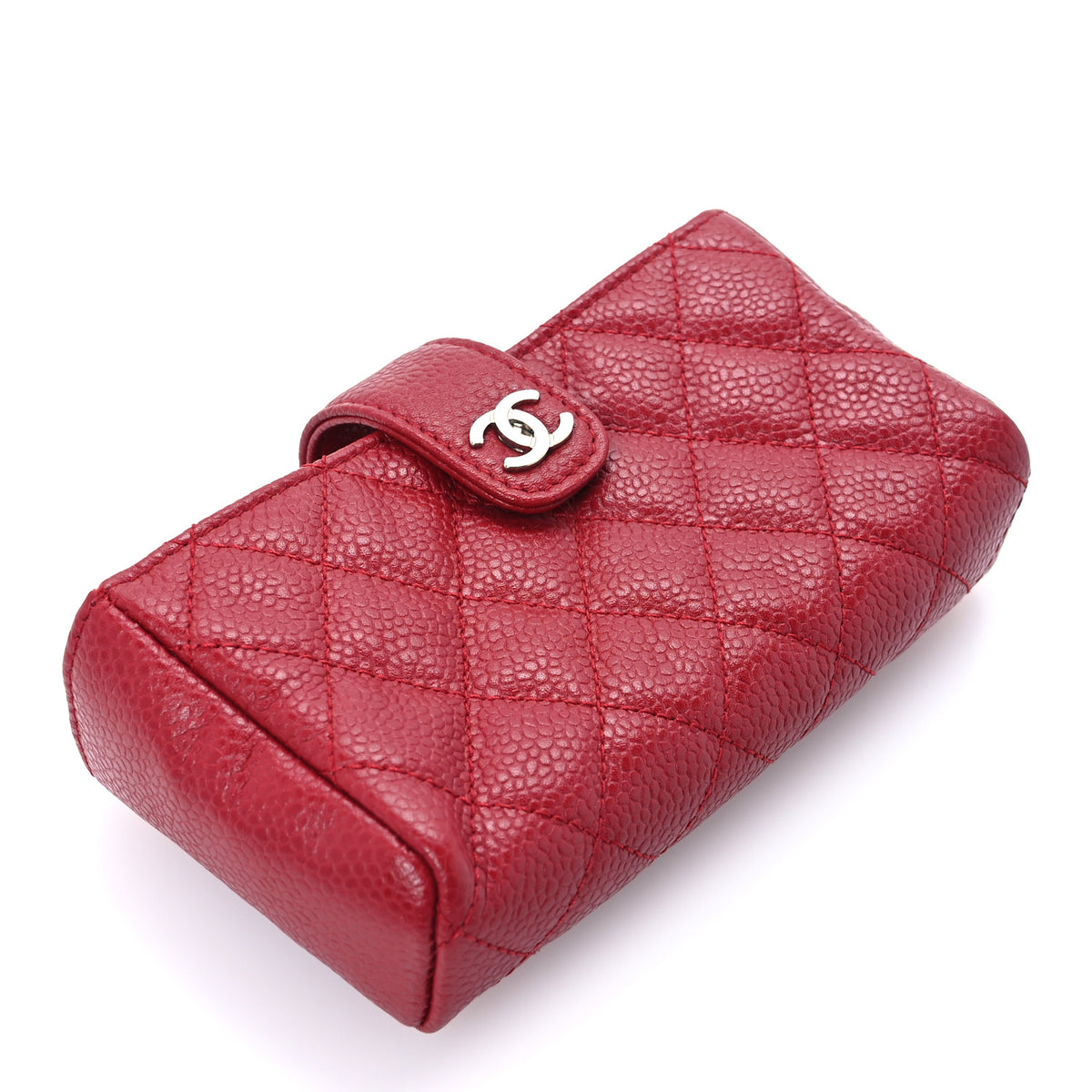 Chanel Caviar Quilted Phone Holder Clutch Red 4 of 8