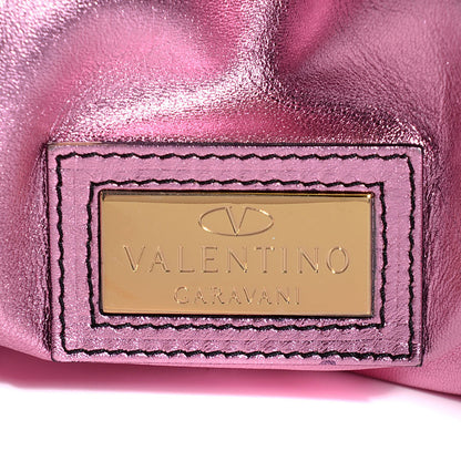 Valentino Garavani Metallic Nappa Nuage Bow Hobo Pink 10 of 10