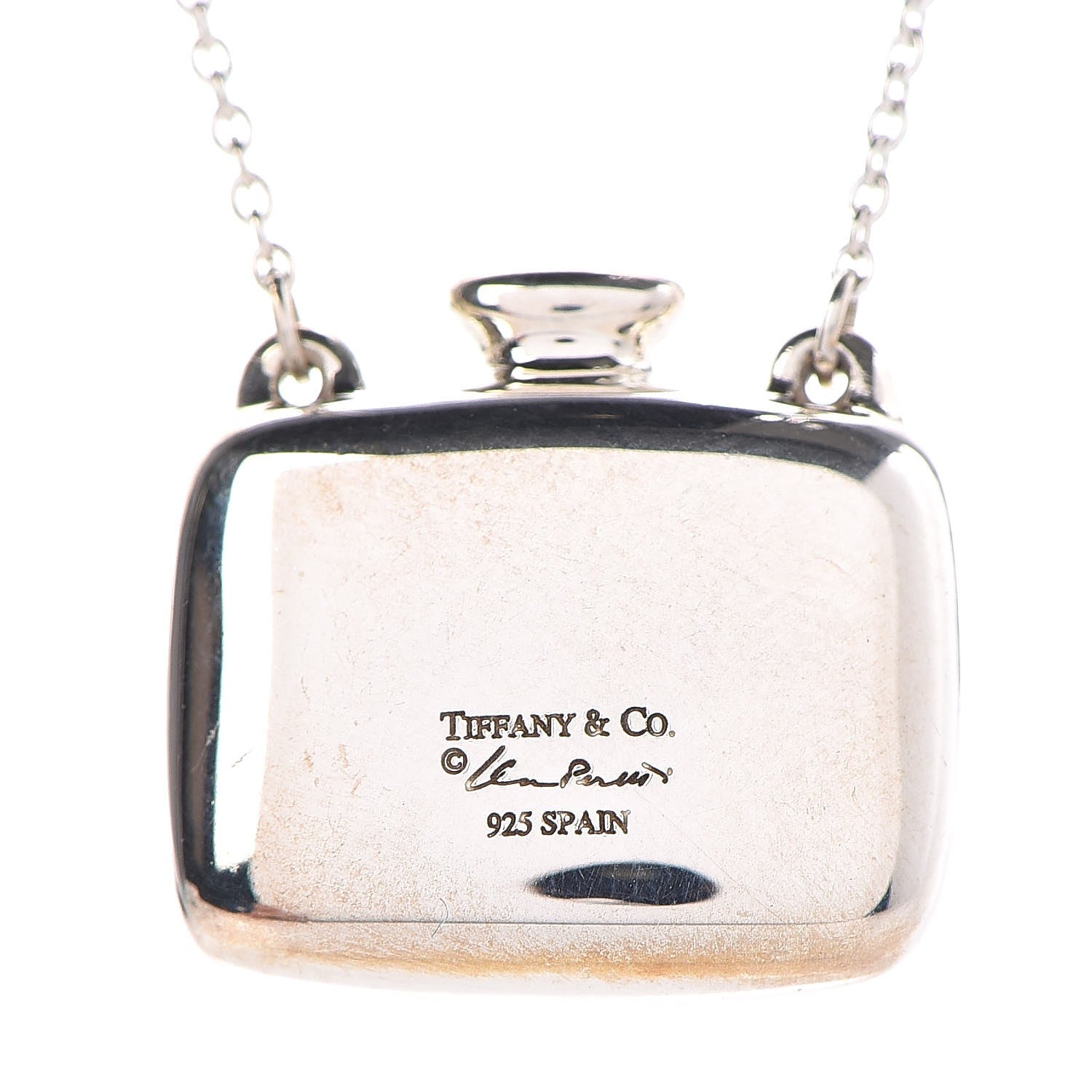 Tiffany Sterling Silver Elsa Peretti Square Bottle Pendant Necklace 5 of 11
