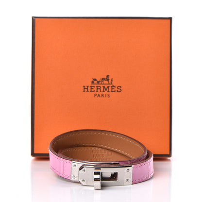 Hermes Matte Alligator Kelly Double Tour Bracelet T3 5P Pink 6 of 6