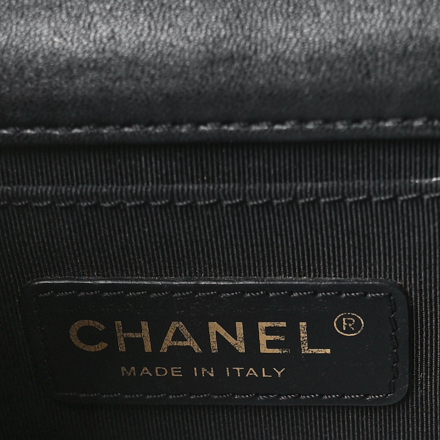 Lambskin Quilted Horizontal Boy Brick Studded Flap Black
