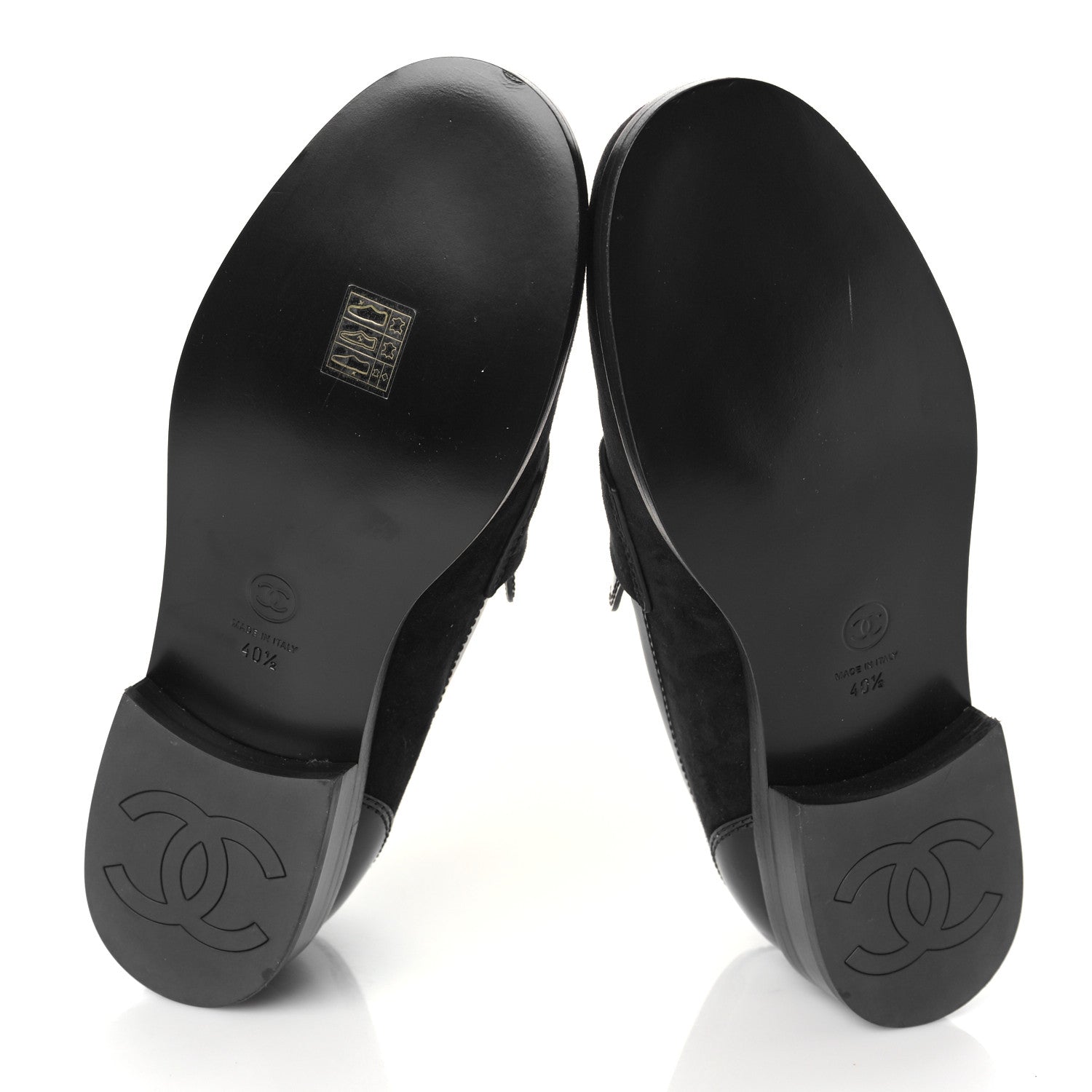 Chanel Patent Calfskin Suede Kidskin CC Loafers 40.5 Black 6 of 9