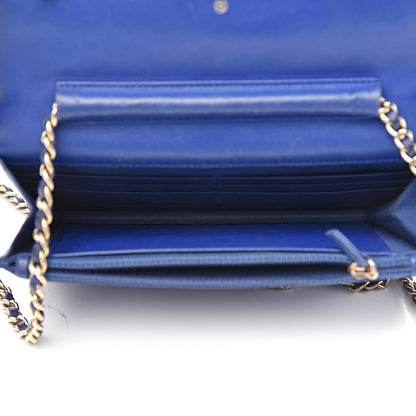 Chanel Lambskin Quilted Wallet On Chain WOC Dark Blue 5 of 18