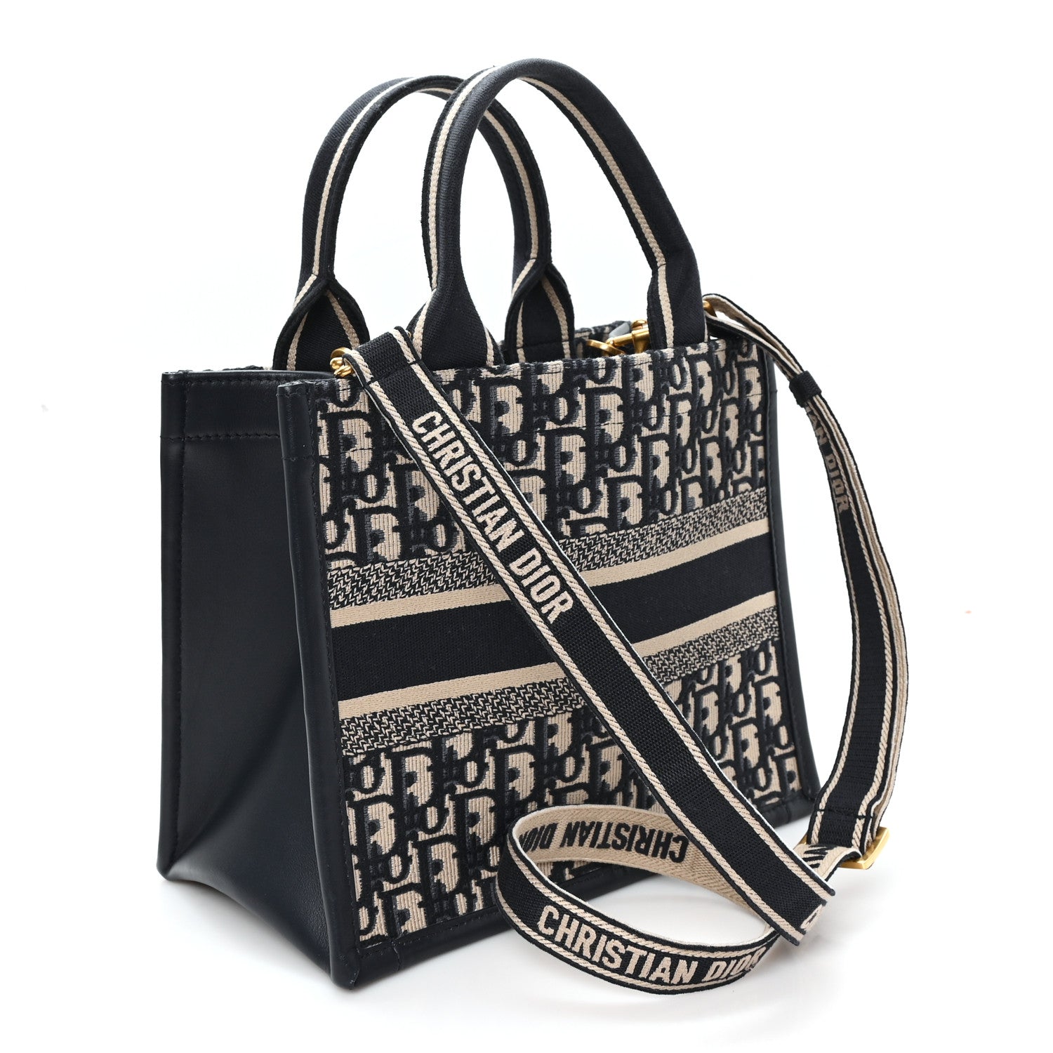 Christian Dior Oblique Calfskin Small Book Tote With Strap Blue Multicolor 3 of 11