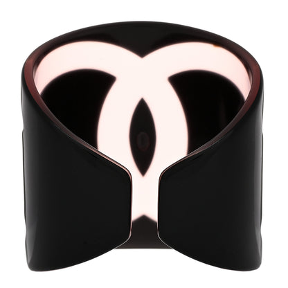 Chanel Resin CC Wide Cuff Black Pink 2 of 4