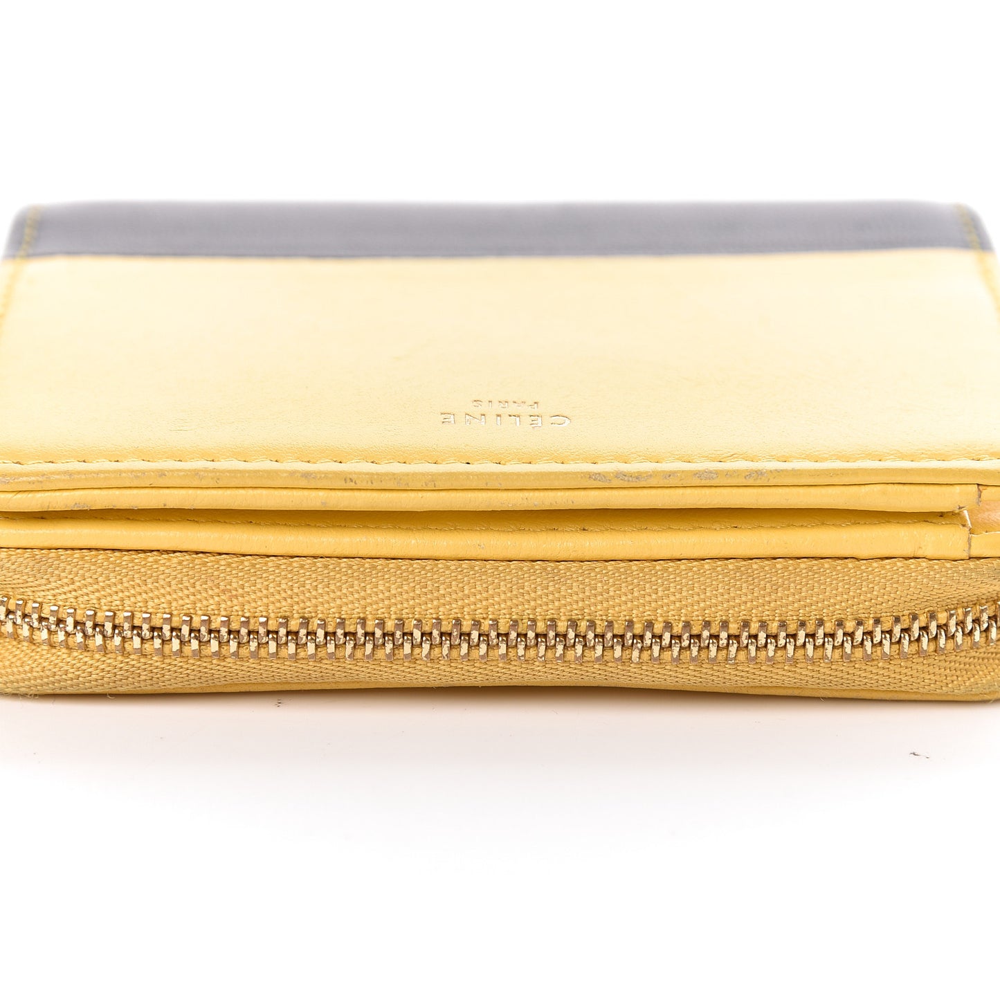 Lambskin Compact Wallet Sun Yellow Black