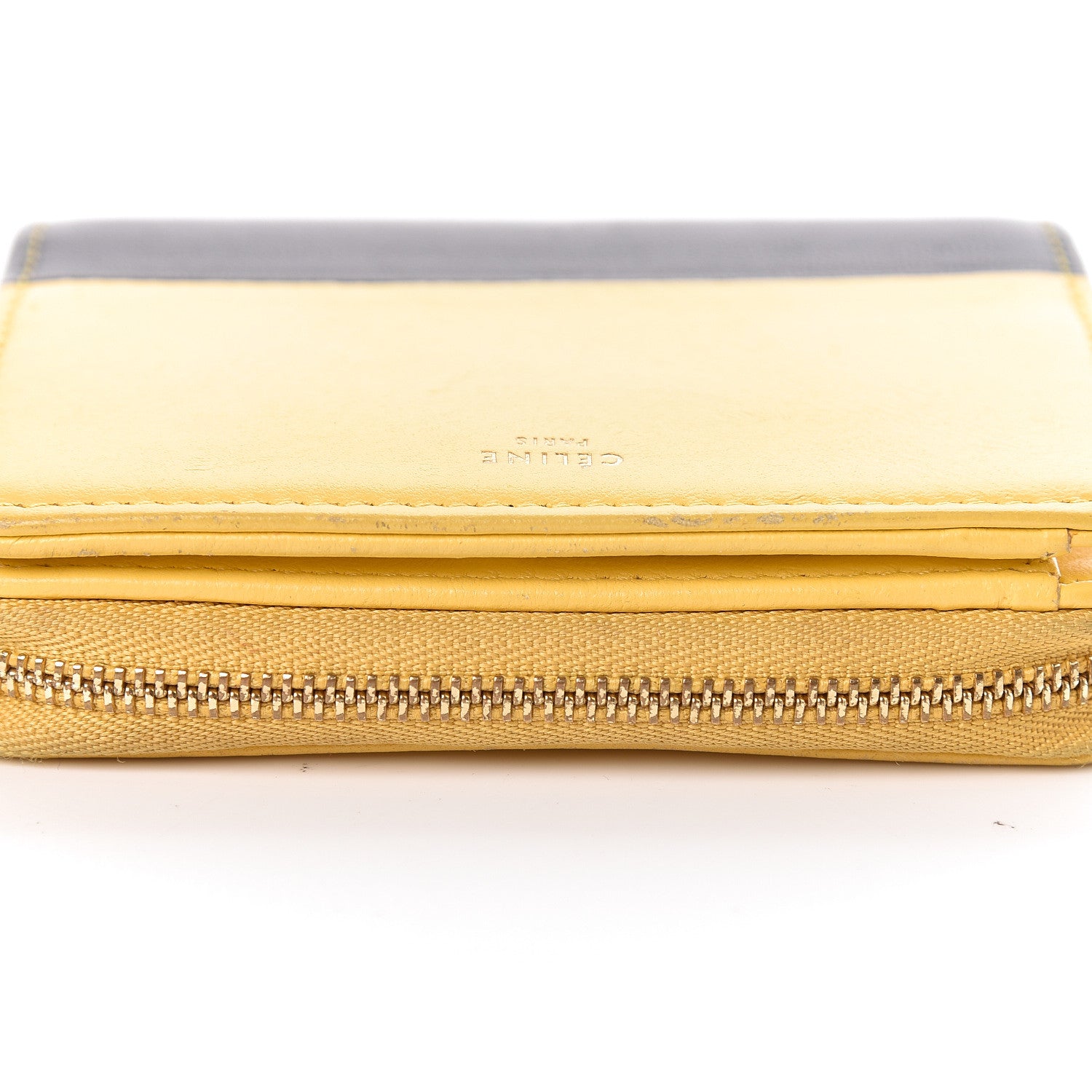 Celine Lambskin Compact Wallet Sun Yellow Black 12 of 18