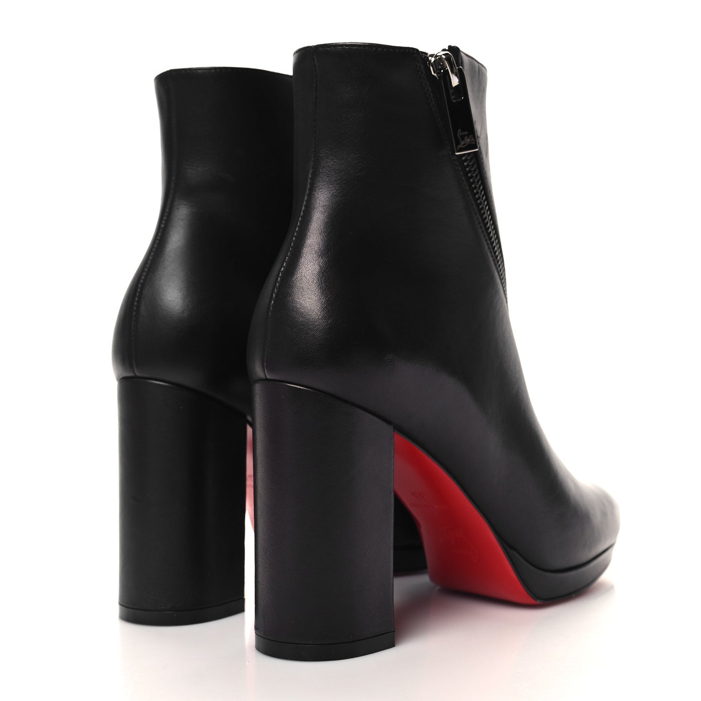 Calfskin Birgitta 100 Zip Around Ankle Boots 35 Black
