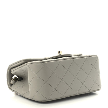 Chanel Lambskin Quilted Mini Square Flap Light Grey 4 of 13