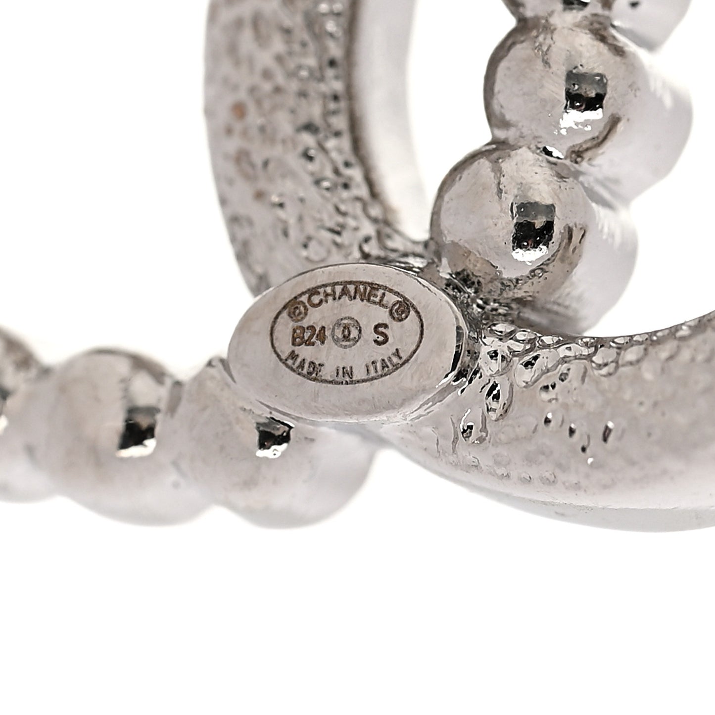 Pearl Crystal CC Earrings Silver Pearly White