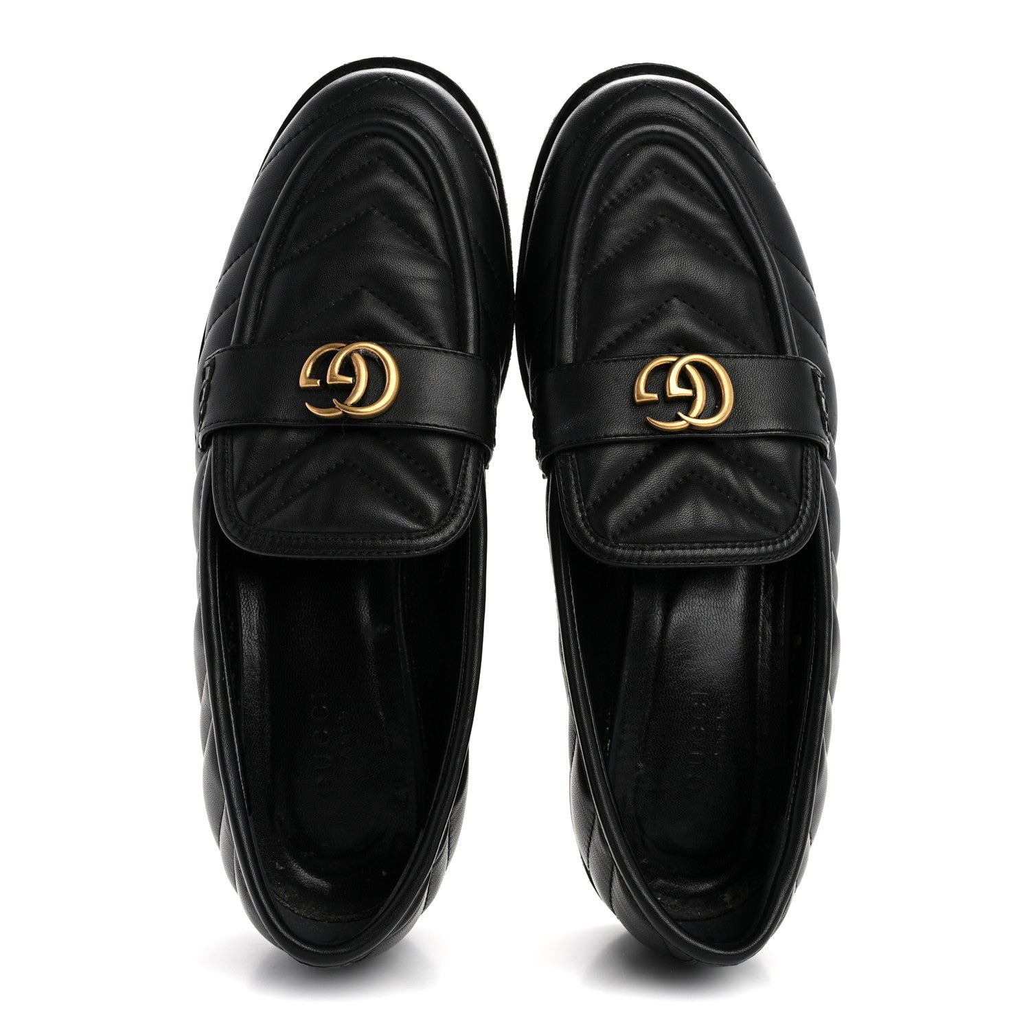 Gucci Nappa Matelasse Double G Marmont Loafers 37 Black 2 of 19