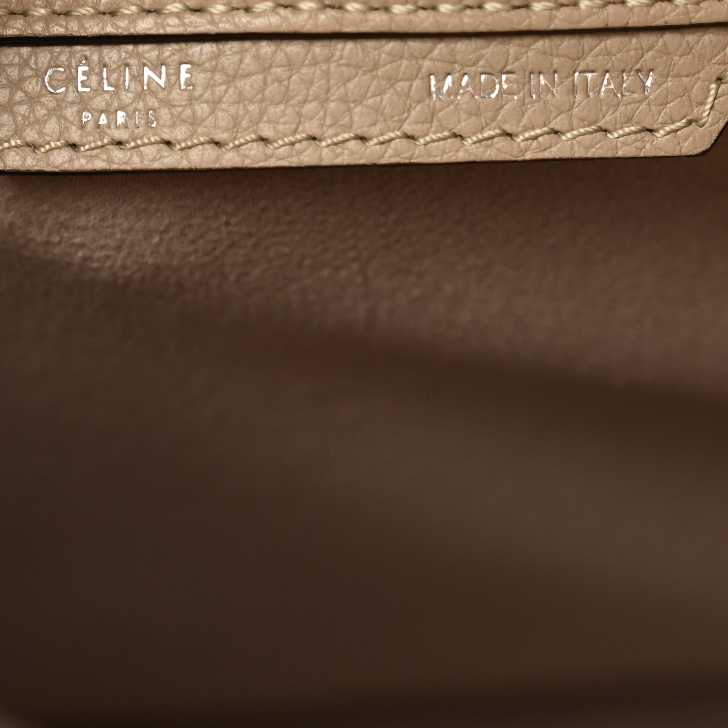 Celine Drummed Calfskin Mini Luggage Dune 6 of 11
