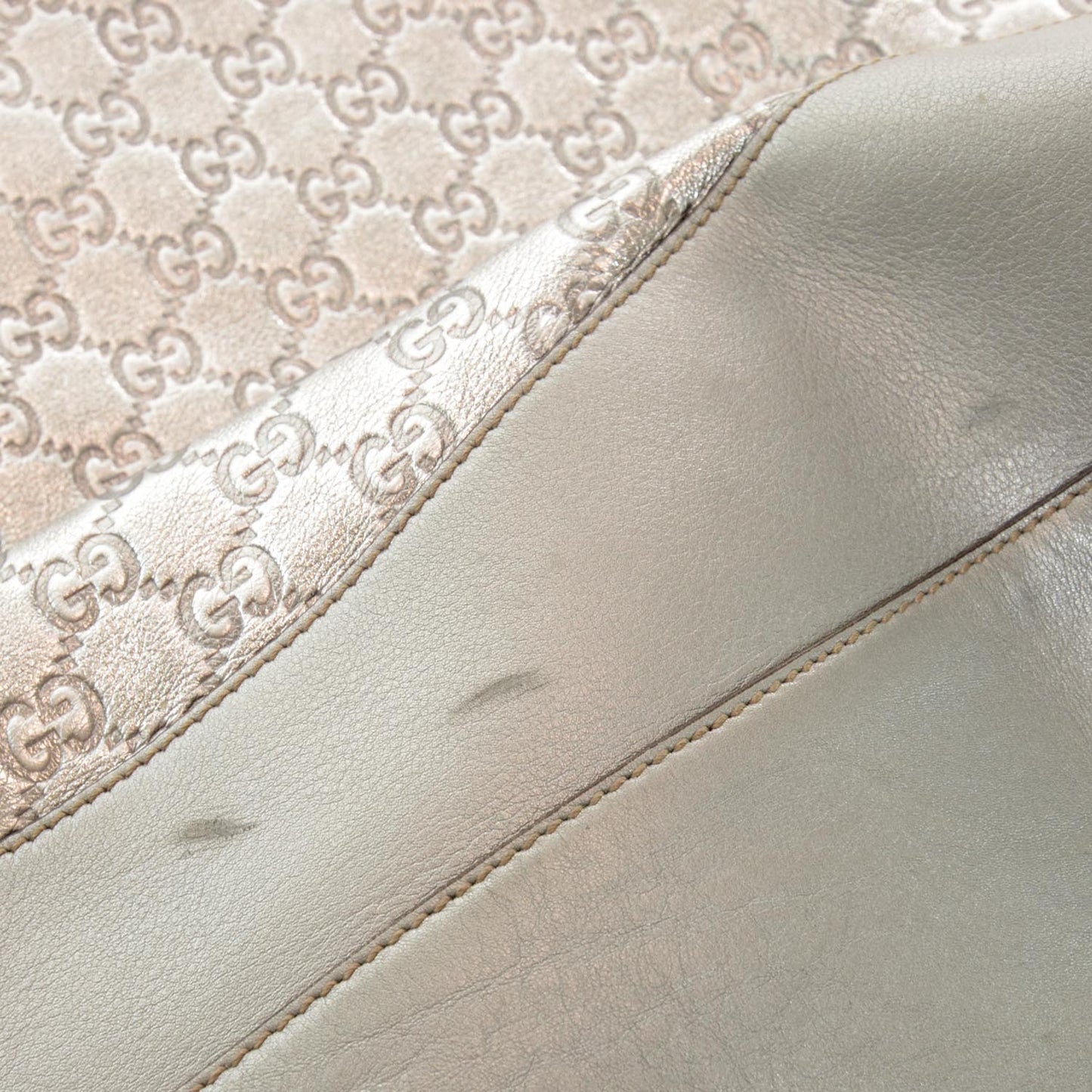 Guccissima Large Tote Silver