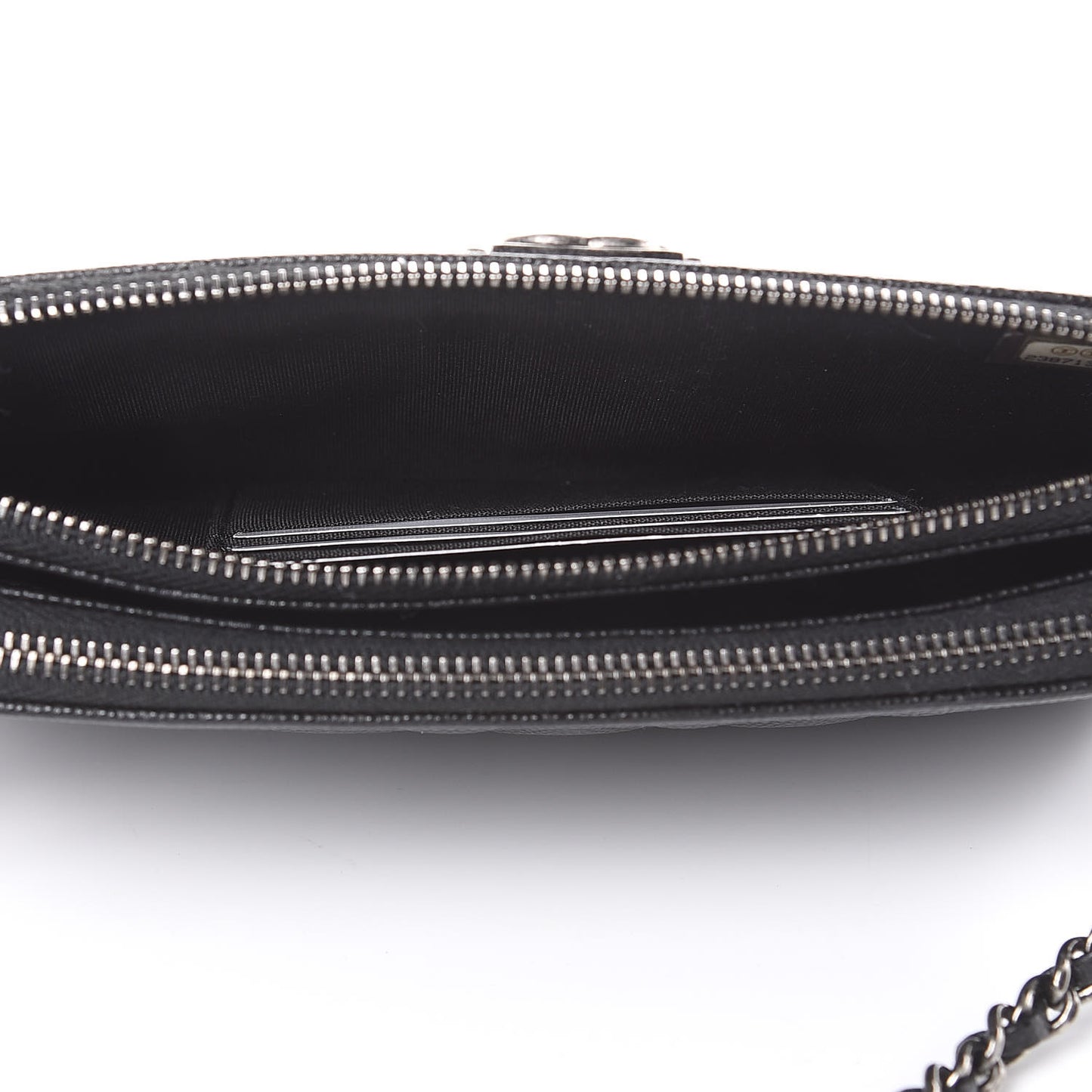 Caviar Quilted Small Boy Clutch With Chain Black
