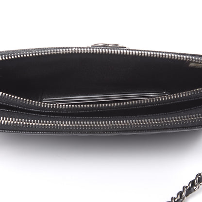 Chanel Caviar Quilted Small Boy Clutch With Chain Black 6 of 11