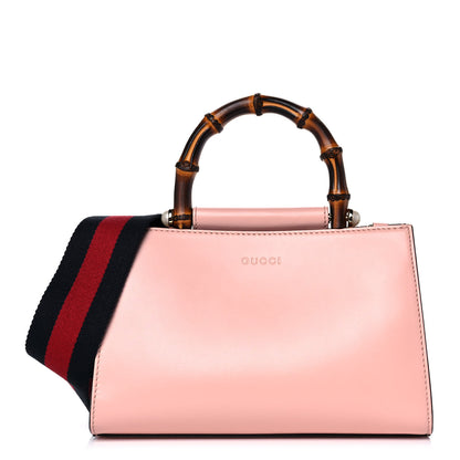 Gucci Nappa Bamboo Web Mini Nymphaea Top Handle Bag Perfect Pink Mystic White 1 of 11