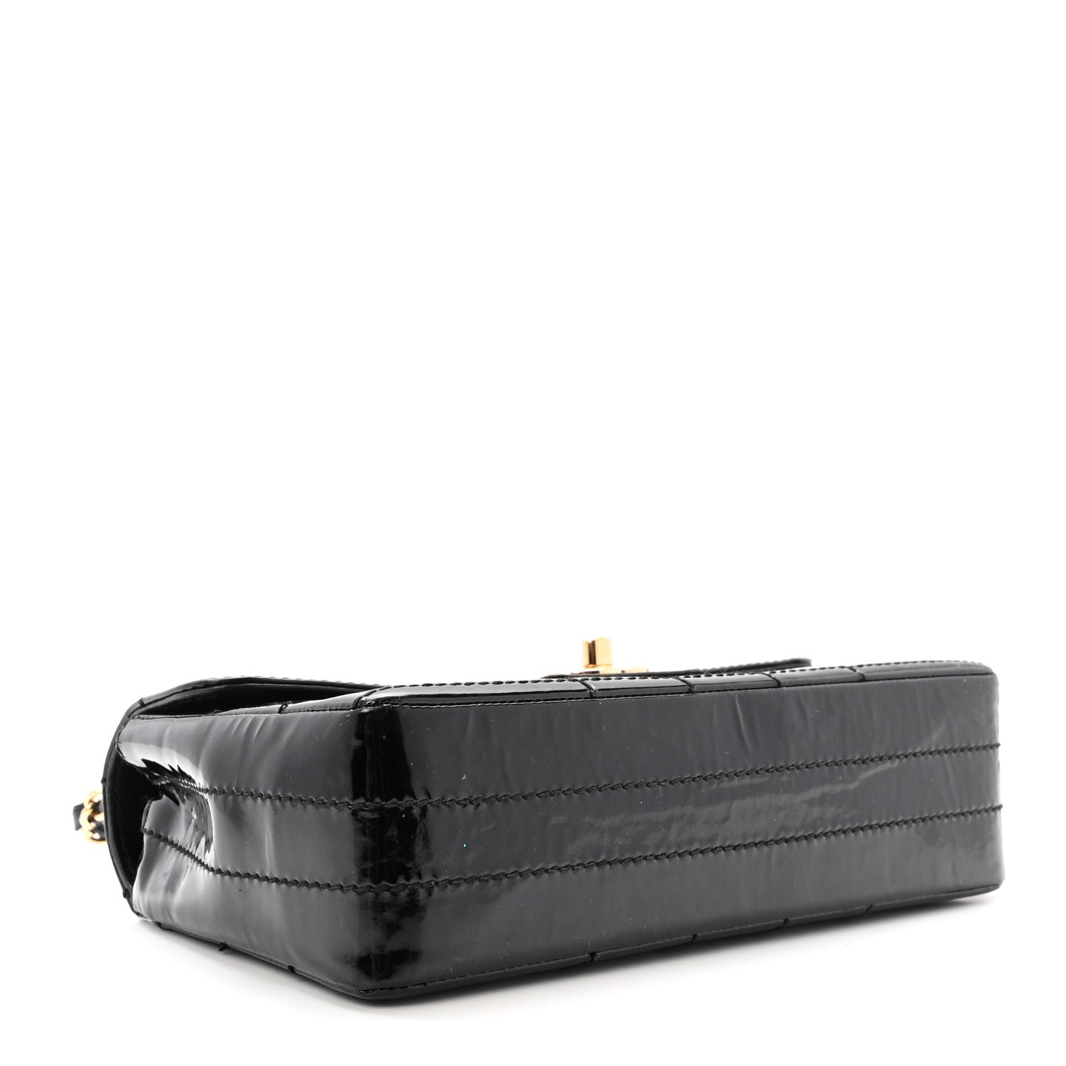 Chanel Patent Medium Chocolate Bar Flap Black 4 of 10