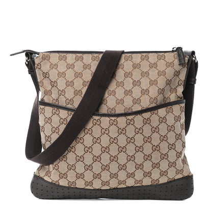 Gucci Monogram Perforated Medium Messenger Dark Brown 1 of 9