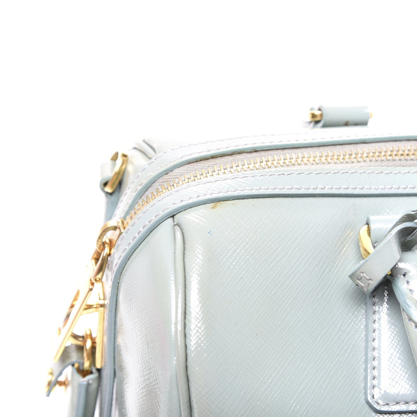 Saffiano Vernice Bowler Acquamarina
