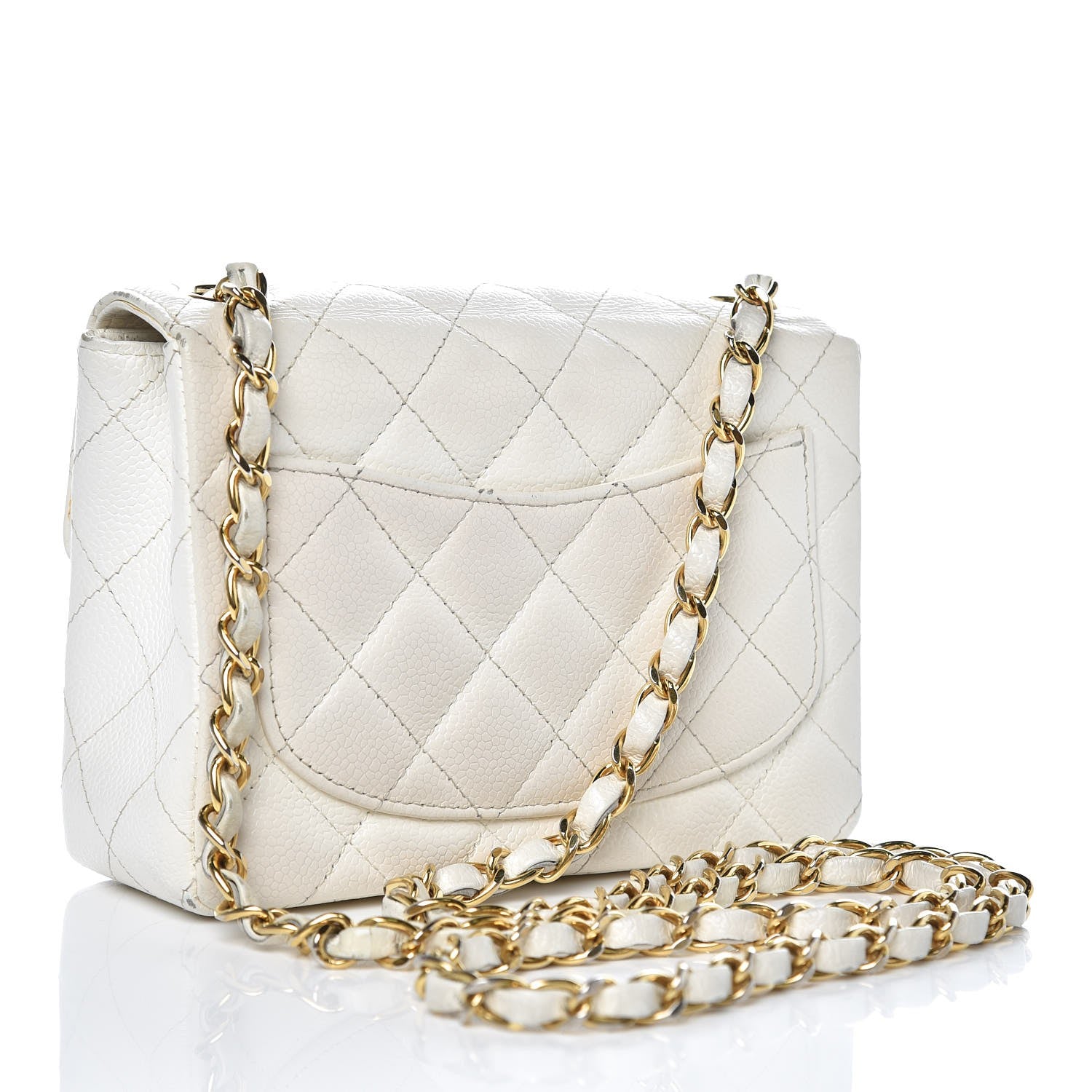 Chanel Caviar Quilted Mini Square Flap White 3 of 14