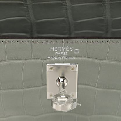 Hermes Matte Alligator Kelly Retourne 25 Gris Ciment 6 of 10