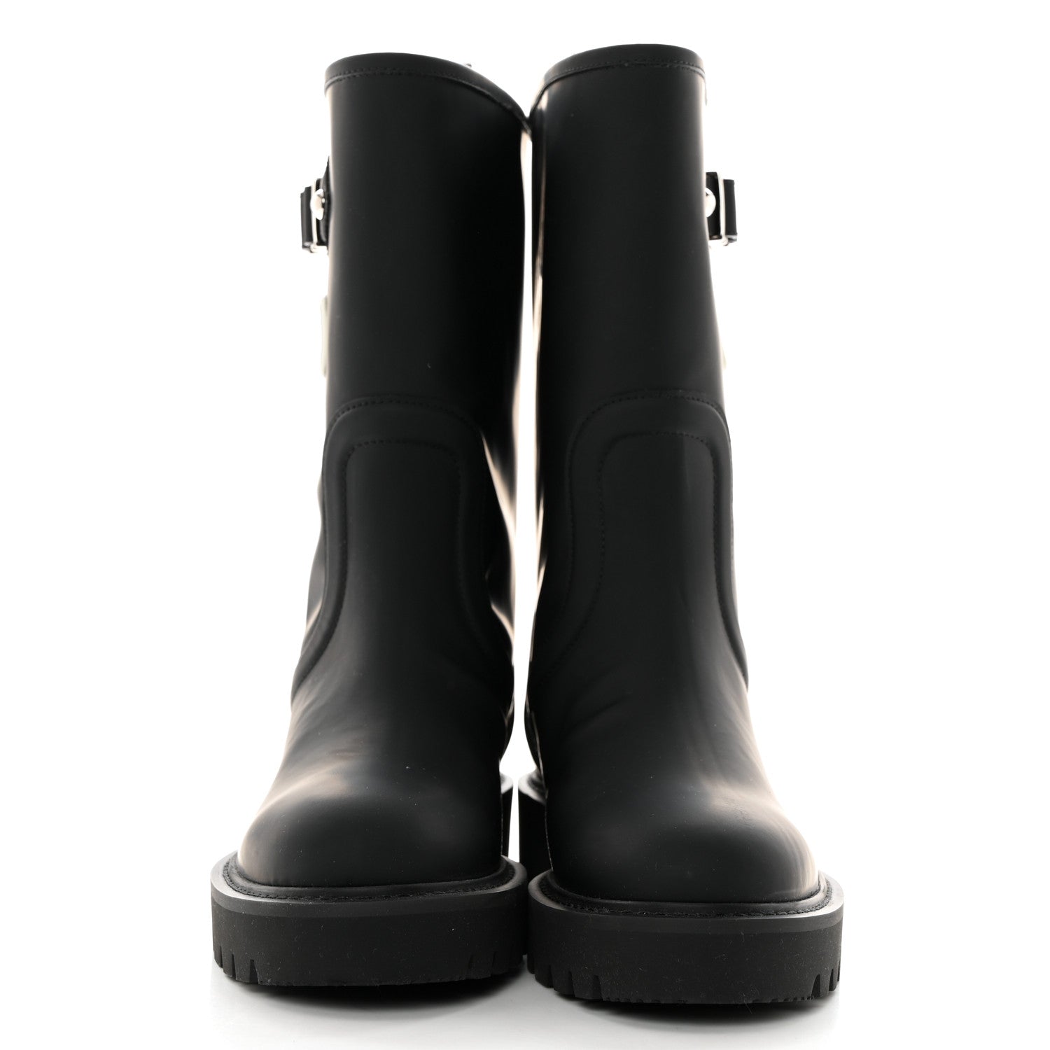Louis Vuitton Rubber Calfskin Territory Flat Boots 36 Black 2 of 8