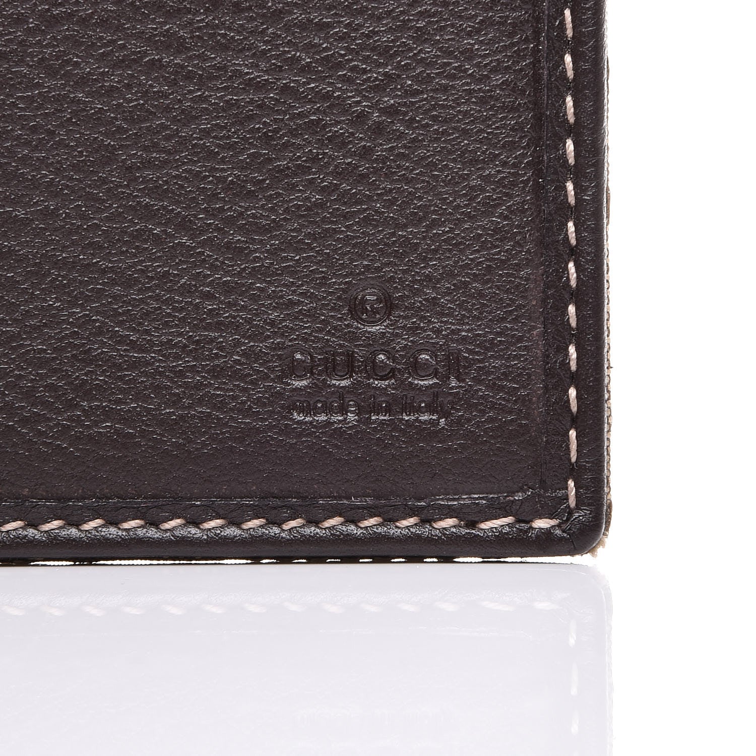 Gucci Monogram Metal Bar Bi-Fold Wallet Brown 6 of 7
