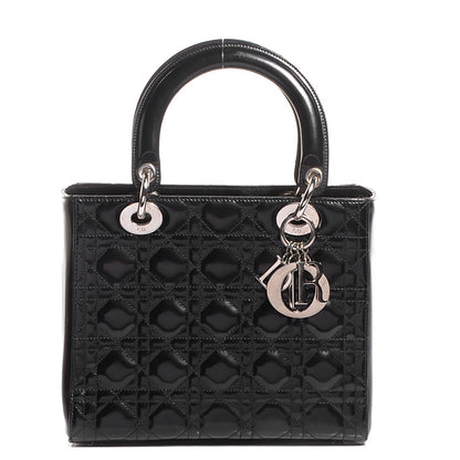 Christian Dior Patent Cannage Medium Lady Dior Black 8 of 9