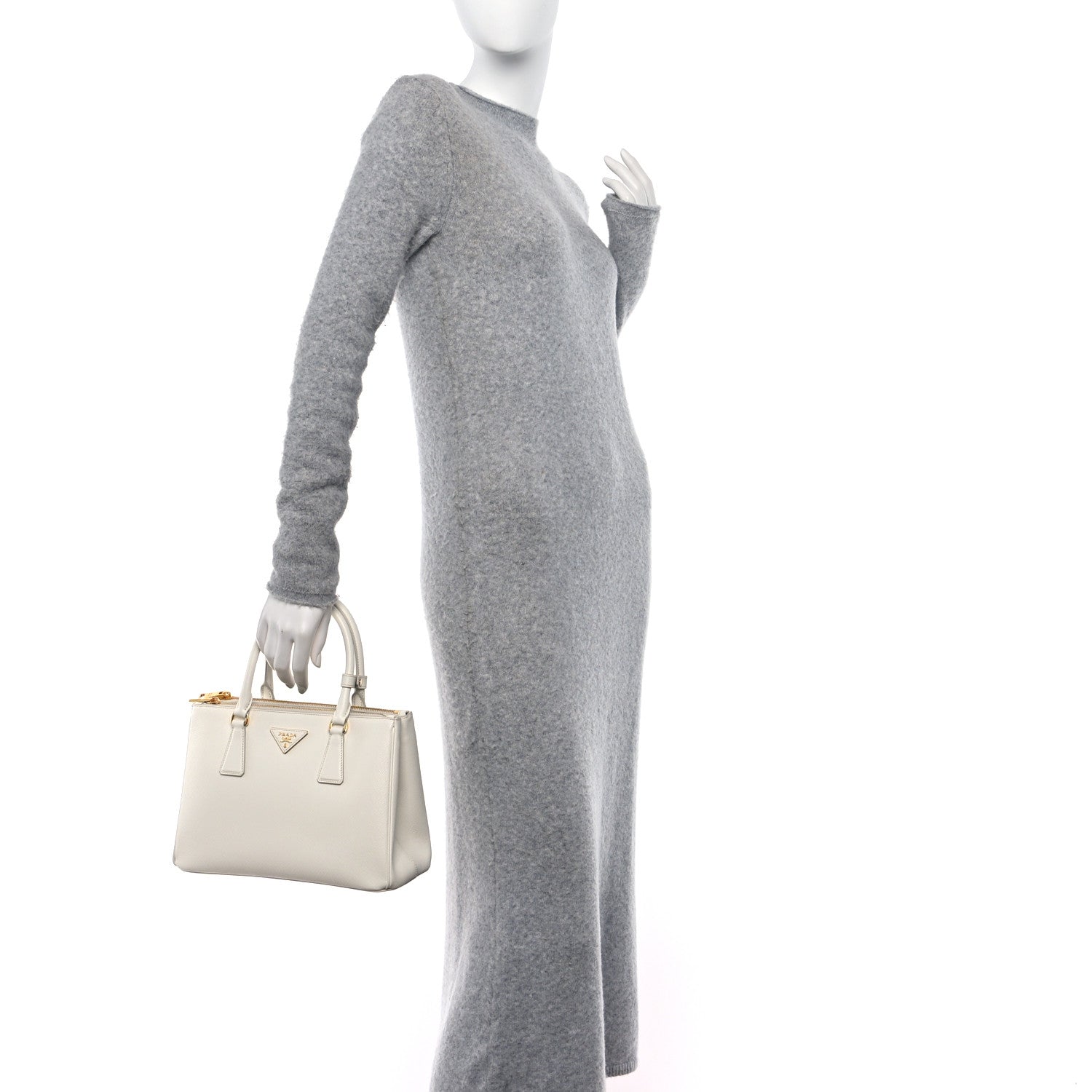 Prada Saffiano Lux Small Galleria Double Zip Tote White 2 of 12